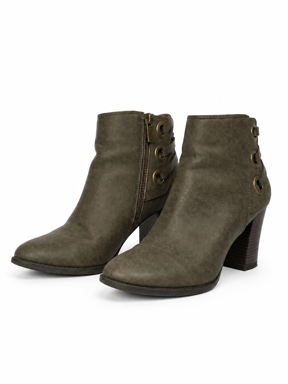 INC International Concepts Brown Ankle Booties with Side Zip